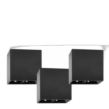 Imagem de 3 Luminárias Balizadores Arandelas Quadrada Pretas 4W Branco