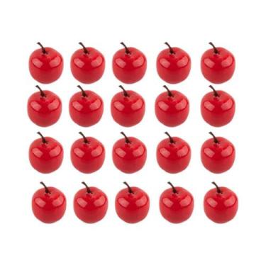 Imagem de Maçãs Artificiais Vermelhas, 20 Peças, Frutas Falsas Realistas, Decora