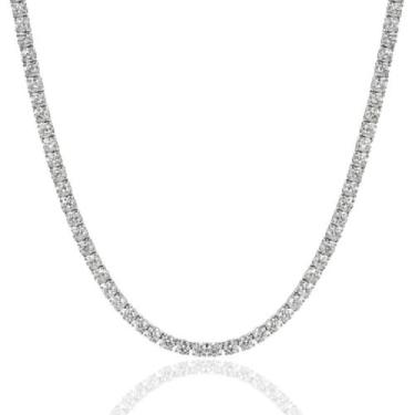 Imagem de Colar Ouro Branco 18K Riviera Pedras - Elegancy, 45cm Peso: 18,24Gr Pe