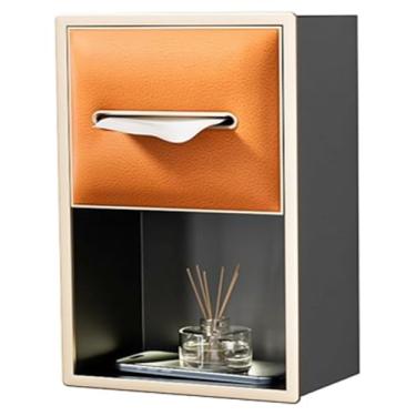 Imagem de Nicho de chuveiro de aço inoxidável - prateleira de banheiro embutida, caixa de papel higiênico, rack de armazenamento de parede, organizador para decoração interna (laranja, 20 x 33 x 12,5 cm)