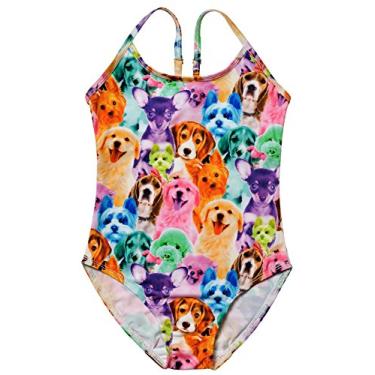 Imagem de Maiô feminino de unicórnio, maiô inteiro Rash Guard FPS 50+, Cachorro arco-íris, 4-5 Anos