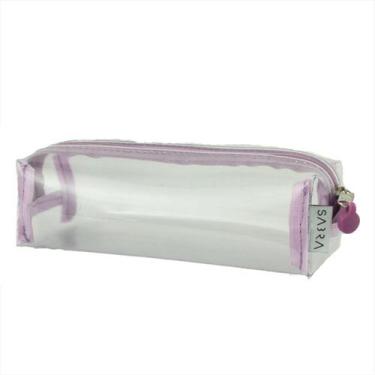 Imagem de Estojo 1 Divisória Escolar Transparente Feminino Lapis Lilas - SABRA