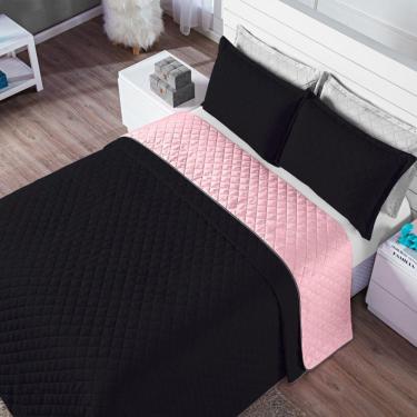 Imagem de Kit Cobre Leito Dual Preto Rosê Queen 03 Peças Dupla Face