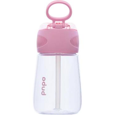 Imagem de Garrafinha Tritan Canudo De Silicone Tampa Alça Buba Rosa