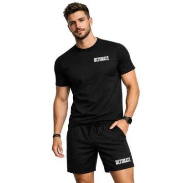 Imagem de Conjunto Masculino Camiseta Algodão Estampada E Short Tactel Ultimate-Masculino