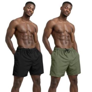 Imagem de Kit 2 Bermudas Masculinas Tactel para Lazer com Bolsos e Cós Ajustável-Masculino