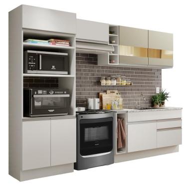 Imagem de Cozinha Jade com Armário e Balcão sem Tampo e Pia Madesa