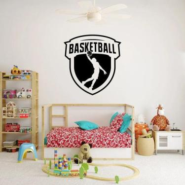 Imagem de Adesivo de parede  basquete - Ambiente dekorado, 70cm, preto