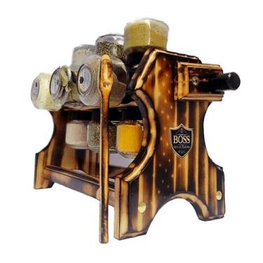 Imagem de Porta Tempero Giratório em Madeira 6 Diferentes Cores - Boss Arte em M