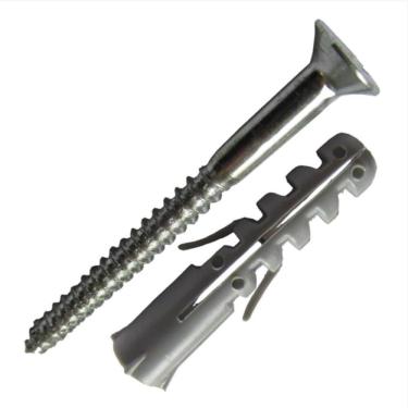 Imagem de Bucha 8mm Nylon com Parafuso Para Madeira Cabeça Chata 5,5x50 Cartela 05 Peças Pmb409 Foxmix Pa