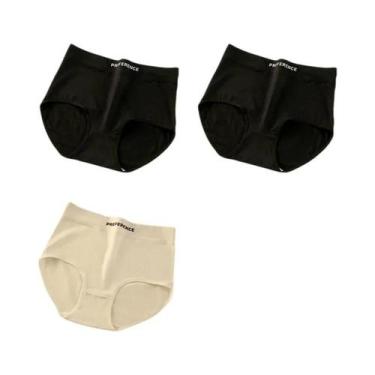 Imagem de Conjunto De 3 Calcinhas De Algodão De Cintura Alta Para Mulheres, Conf