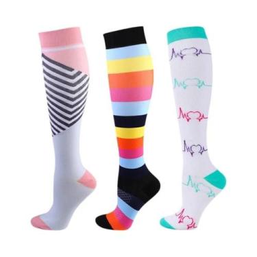 Imagem de Meias De Compressão Para Mulheres E Homens, 3 Pares, Até O Joelho, 30M