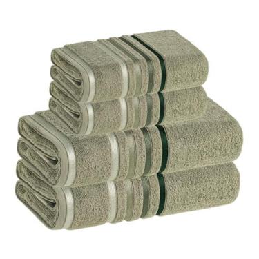 Imagem de Jogo Toalha de Banho Karsten Gigante Fio Penteado 4 Peças, Eucalipto