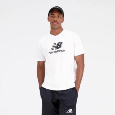 Imagem de Camiseta New Balance Essentials - branco e preto-Masculino