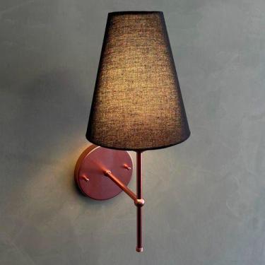 Imagem de Arandela Luminária De Parede Clássica Rose Gold Alumínio Com Cúpula Pr