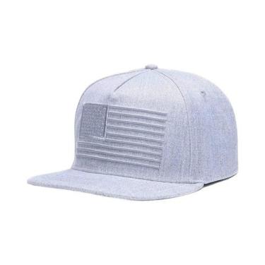 Imagem de Boné de Beisebol Hip-Hop Ajustável com Bordado da Bandeira Americana -