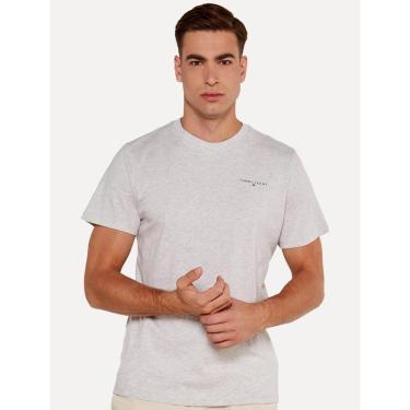 Imagem de Camiseta Tommy Jeans Masculina Slim Linear Chest Cinza Mescla-Masculino