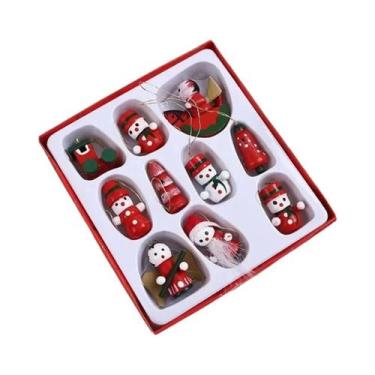 Imagem de Pequenos Enfeites De Natal De Madeira Para Pendurar, Adornos Criativos