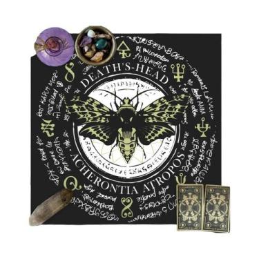 Imagem de Toalha De Mesa De Tarô Com Runas Das Fases Da Lua E Céu Estrelado, Toa