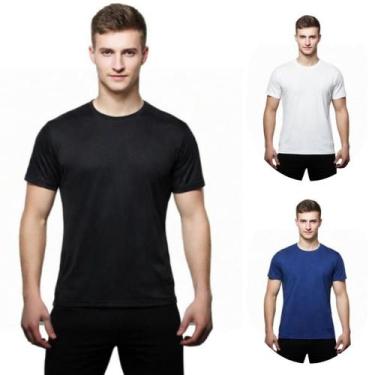 Imagem de Kit 3 Camisas Uv +50 Manga Curta Slim - C&C, Preto, Branco, Marinho, P