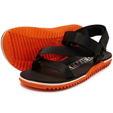 Imagem de Sandália Kenner Pro Trekking NK6 Masculina - Preto e Laranja - 42, 42