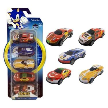 Imagem de Kit com 5 Mini Carrinhos de Metal Pull Back Sonic - Candide