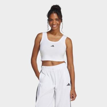 Imagem de Regata Cropped Adidas Small Logo Feminina, Branco, GG