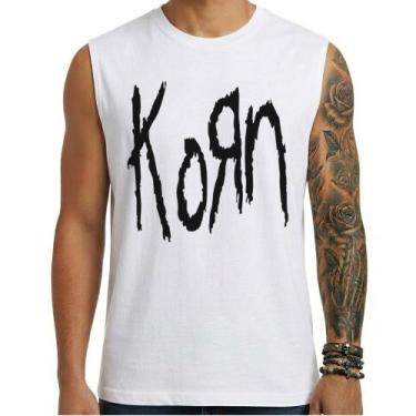 Imagem de Camiseta regata masculina Korn - DASANTIGAS, Branco, Branco, P