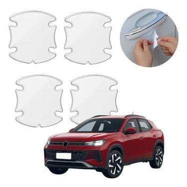 Imagem de Kit 4 Películas Silicone Maçaneta Carro Anti-risco Transparente Adesiv