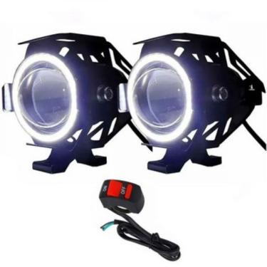 Imagem de Farol Milha Led Moto Universal Alumínio U7 Interruptor Lorben