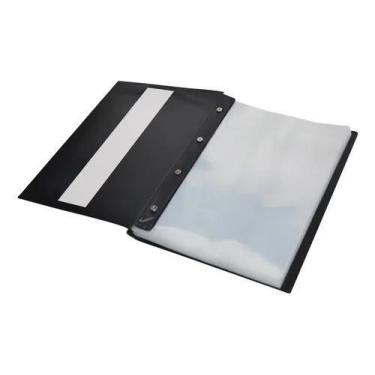 Imagem de Pasta Catálogo A4 DAC Preta PVC com Visor 100 Envelopes Plás - Congrat