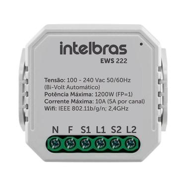 Imagem de Interruptor Inteligente Wi-Fi EWS 222 com Controle Remoto de Iluminação e Automação Intelbras