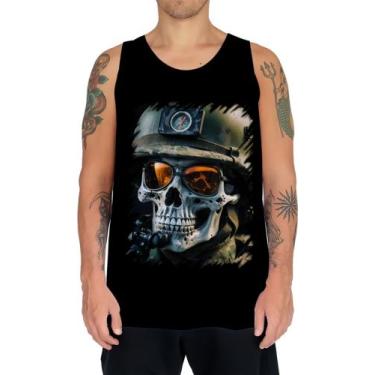 Imagem de Camiseta Regata Caveira Militar Logo Guerra 5 - Lk Store, INF 16