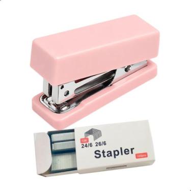 Imagem de Mini Grampeador Portátil Cores Pastel + 320 Grampos 24/6 - - Darujo, R