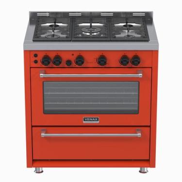 Imagem de Fogao a Gas 5 Bocas Venax Temis Vermelho, 220V