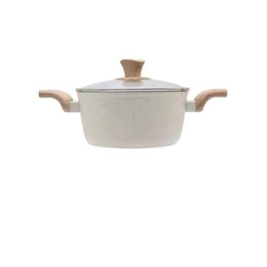 Imagem de Caçarola com Tampa de Vidro 5,9 Litros 28 x 12,5 cm Creme - DOLCE HOME