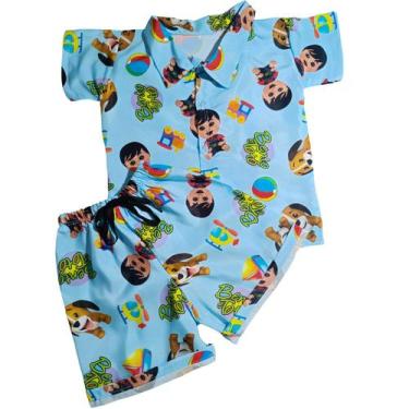 Imagem de Roupa Bento e Totó Menino Conjunto Bento e Totó, Azul claro, 1 ano