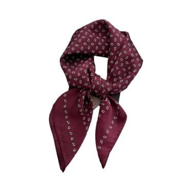 Imagem de Lenço Quadrado De Cetim Com Estampa Floral Para Mulheres, Foulard Maci