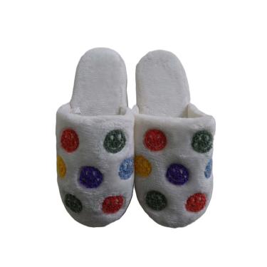 Imagem de Pantufa Aberta Feminina Branca com Smiles Coloridos Basic+ Nº 37/38