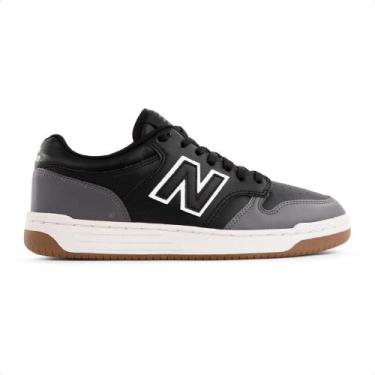 Imagem de Tênis New Balance 480 Low Masculino, 42, Preto, Grafite