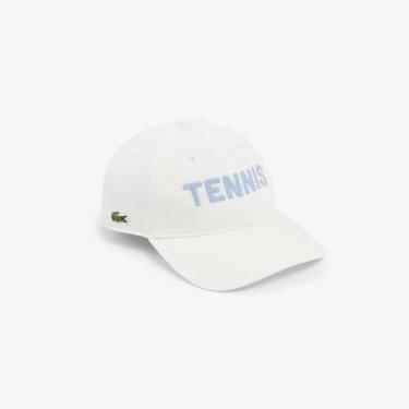 Imagem de Boné de Sarja de Algodão Bordado - LACOSTE, TU, Branco, Azul claro