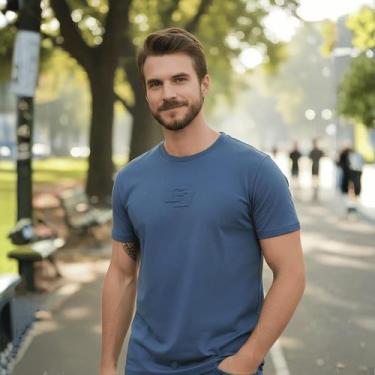 Imagem de Camiseta Masculina Logo Costura Colcci, Azul petróleo, G