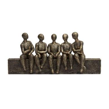 Imagem de Escultura Decorativa Pessoas em Poliresina Bronze 40cm 21561 Mart