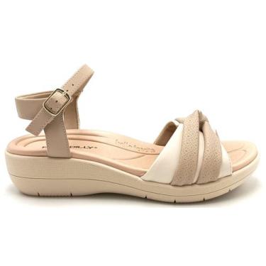 Imagem de Sandália Feminina Anabela Piccadilly 239025, Marfim off white, 36