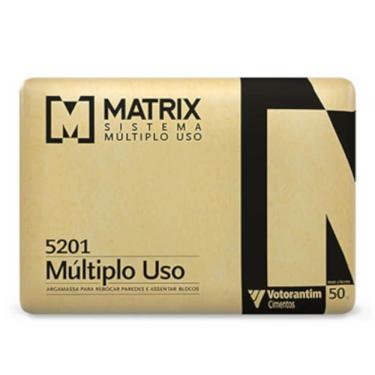 Imagem de Argamassa Múltiplo Uso Massa Pronta 50kg 6054231 para Assentamento e Revestimento Cinza Matrix