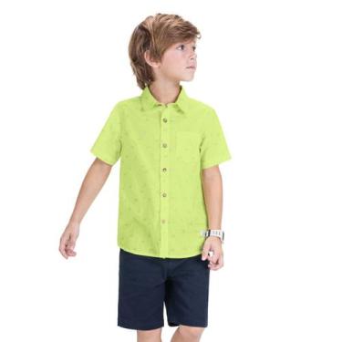 Imagem de Camisa Infantil Menino Social Origami Trick Nick Tam1ao14, Verde, 2