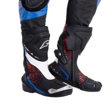 Imagem de Bota forza long rider racing antitorção - FORZA MOTO, BLACK RED WHITE 