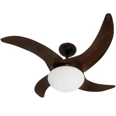 Imagem de Ventilador De Teto Tufão Mareiro Tron Marrom Café 4 Pás MDF Silencioso