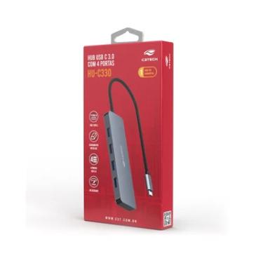 Imagem de Hub C3tech Usb 4 Portas Tipo C  Preto