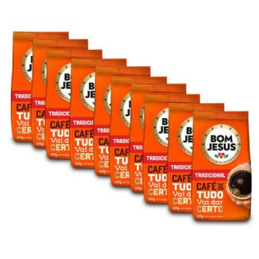 Imagem de Café Bom Jesus Tradicional Moído Kit 10 Pacotes de 500g cada